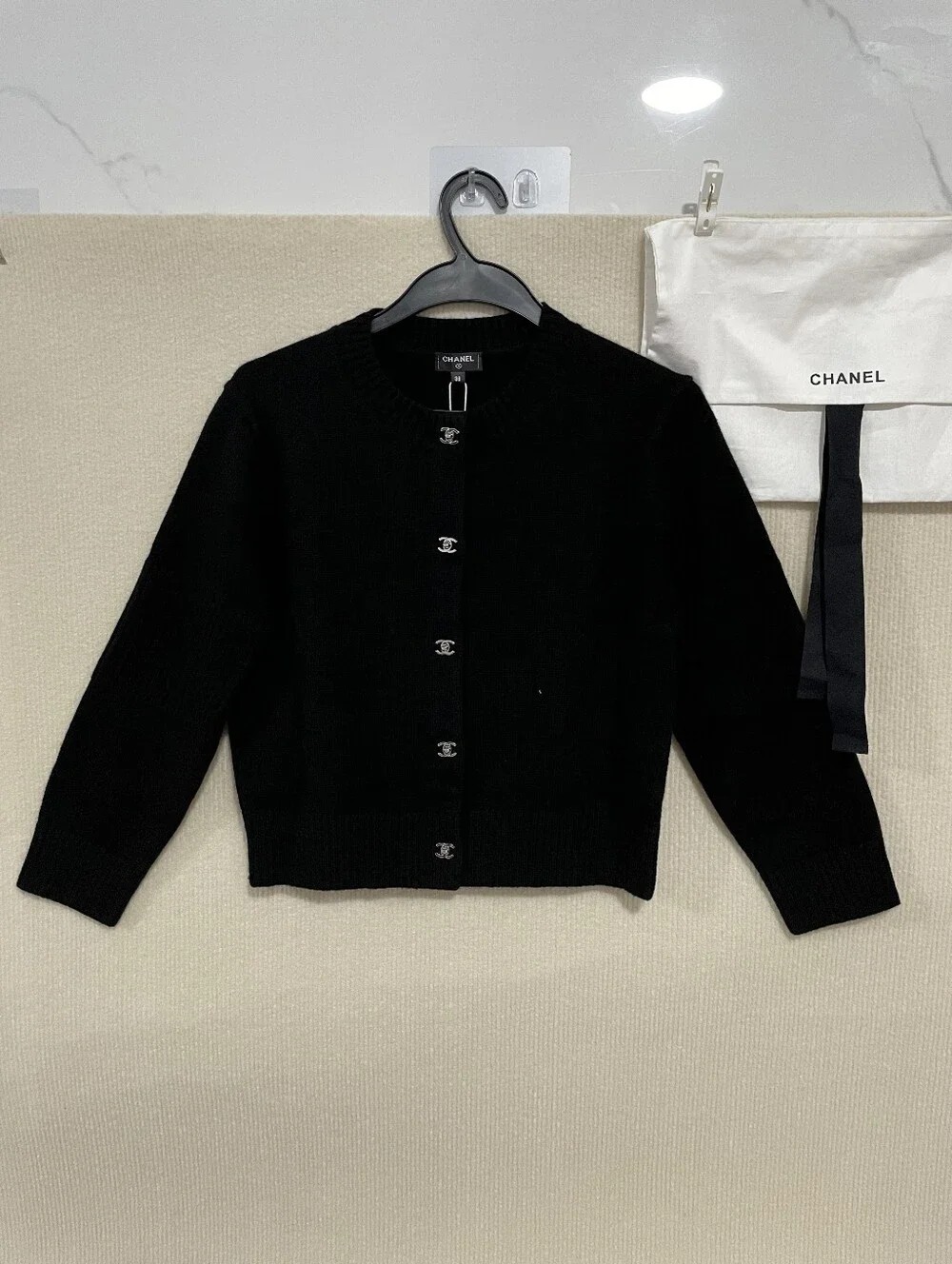 Chanel Black Knit Cropped Cardigan
